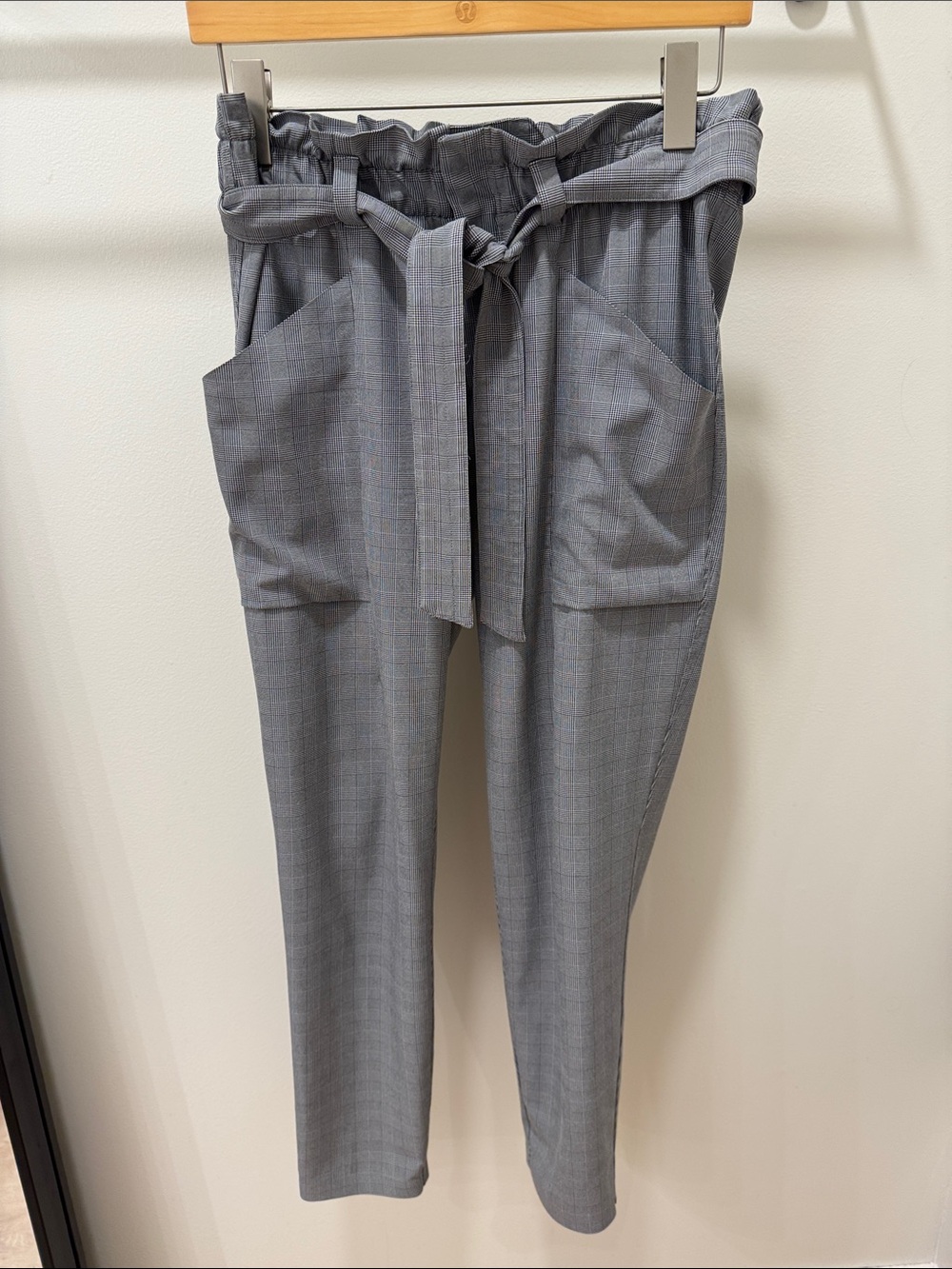 Athleta Gray Skyline Paperbag Waist Trousers with Tie Belt